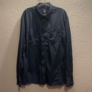Kuhl Men Blue Invoke Long‎ Sleeve Gray Outdoor/Hiking Shirt.